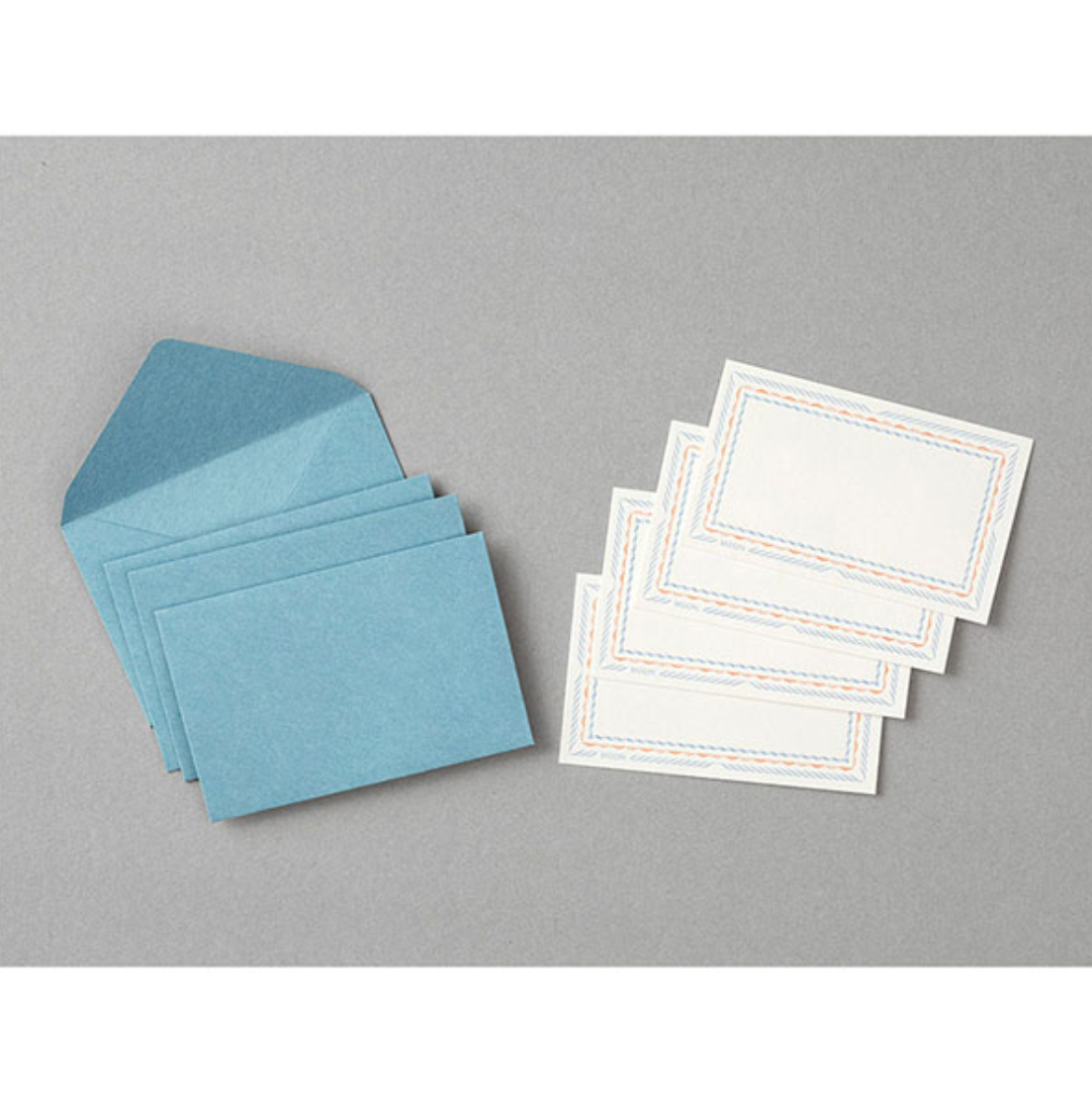 Midori Card Set: Letterpress Frame Blue - Smidapaper Ikigai Shop