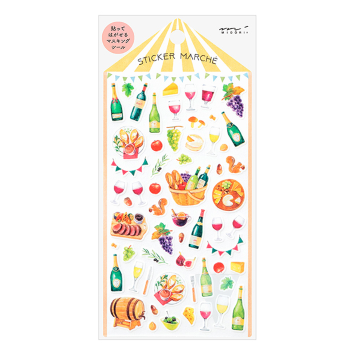 Midori Marche Stickers | Wine - Smidapaper Ikigai Shop