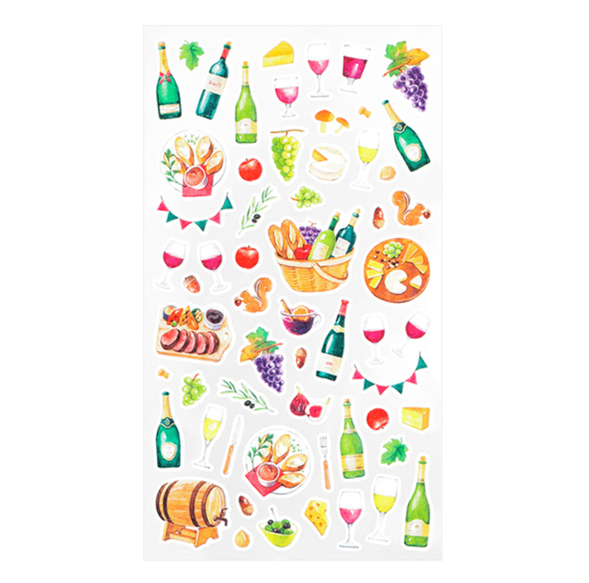 Midori Marche Stickers | Wine - Smidapaper Ikigai Shop