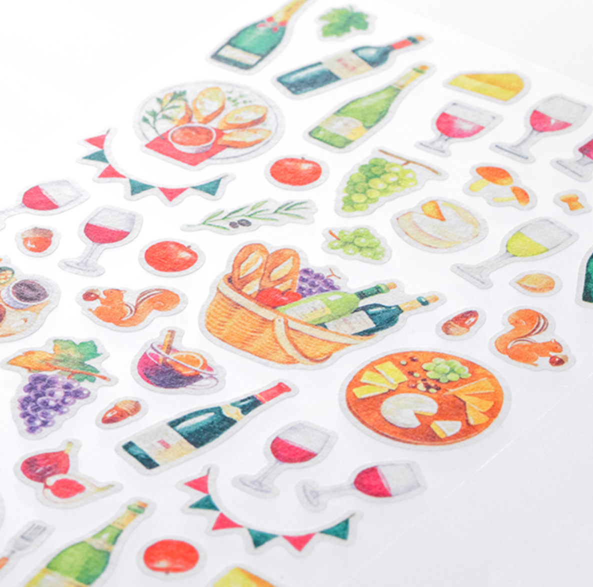 Midori Marche Stickers | Wine - Smidapaper Ikigai Shop