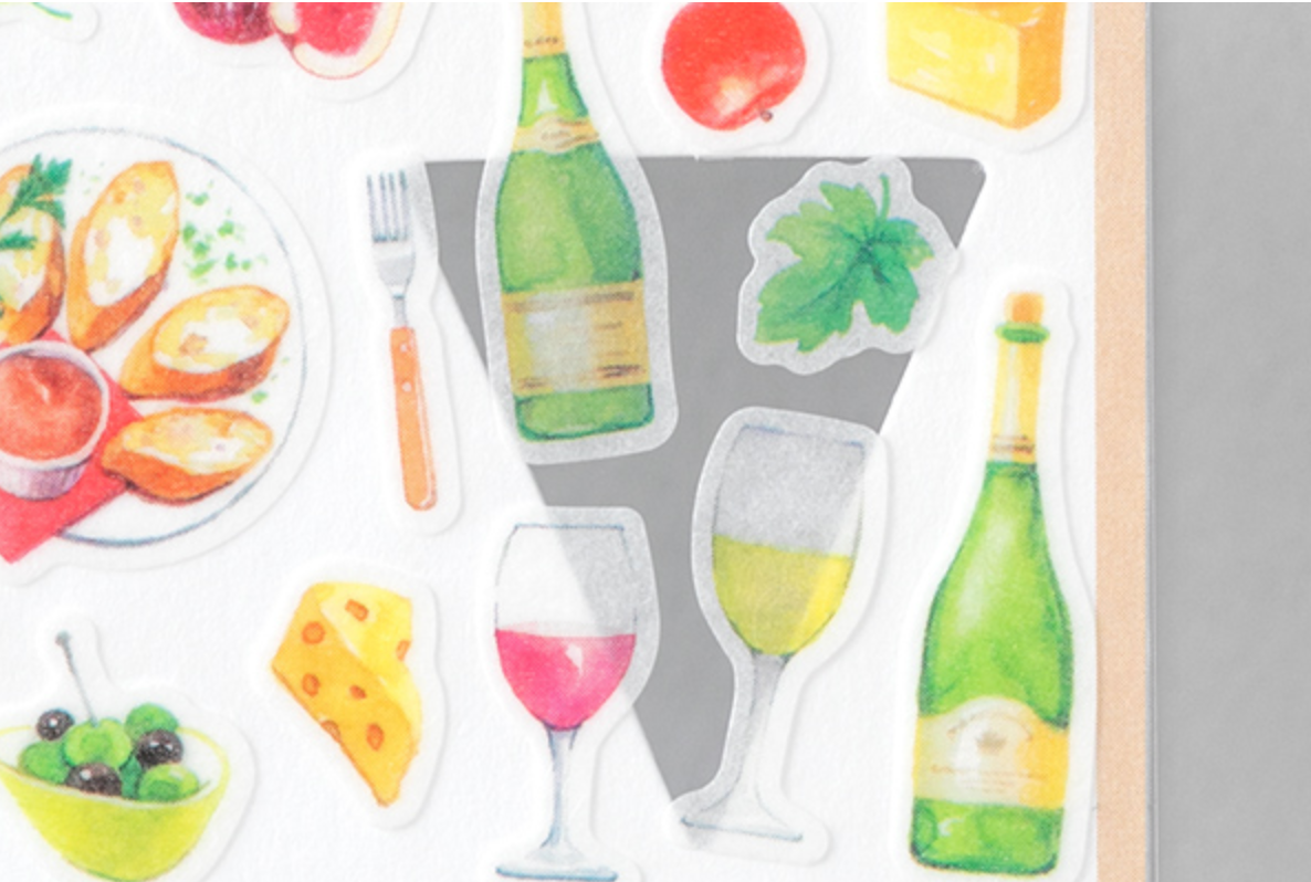Midori Marche Stickers | Wine - Smidapaper Ikigai Shop