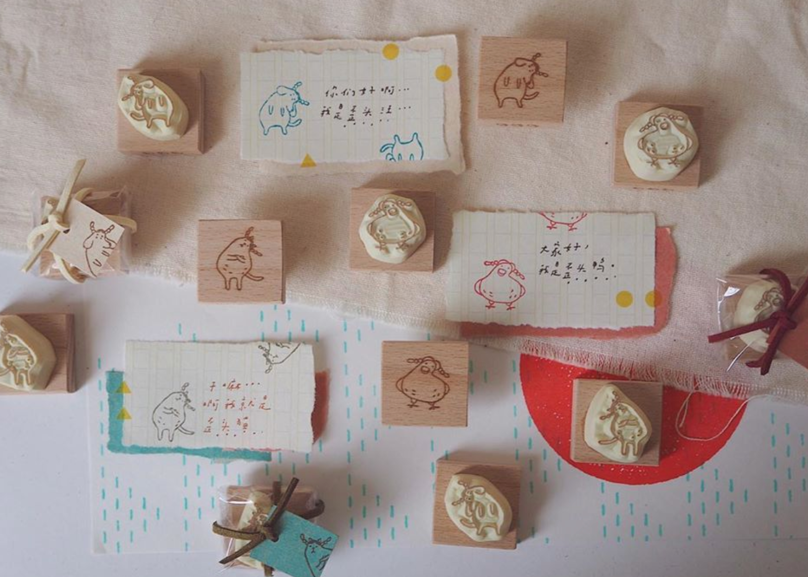 bighands Handmade Rubber Stamp- hello dog - Smidapaper Ikigai Shop