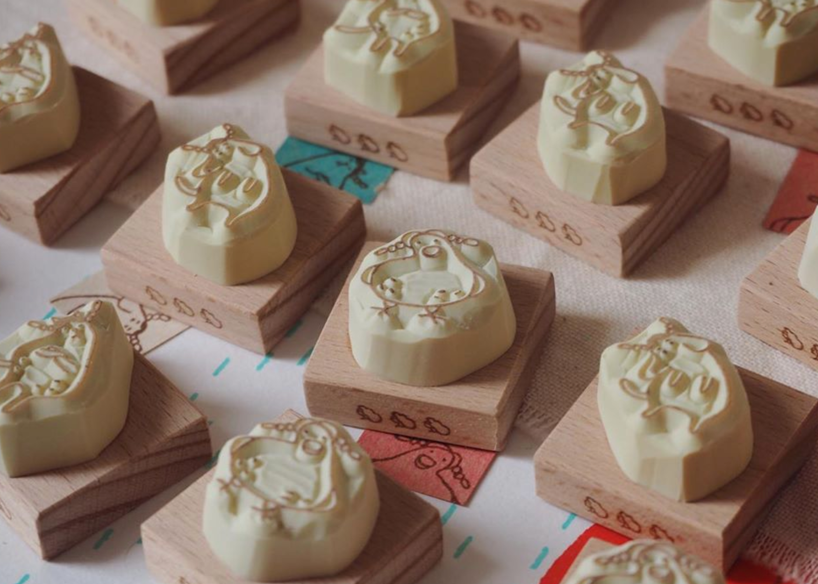 bighands Handmade Rubber Stamp- hello dog - Smidapaper Ikigai Shop