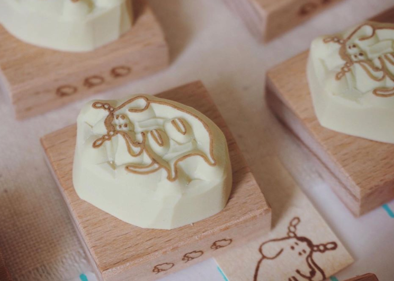 bighands Handmade Rubber Stamp- hello dog - Smidapaper Ikigai Shop