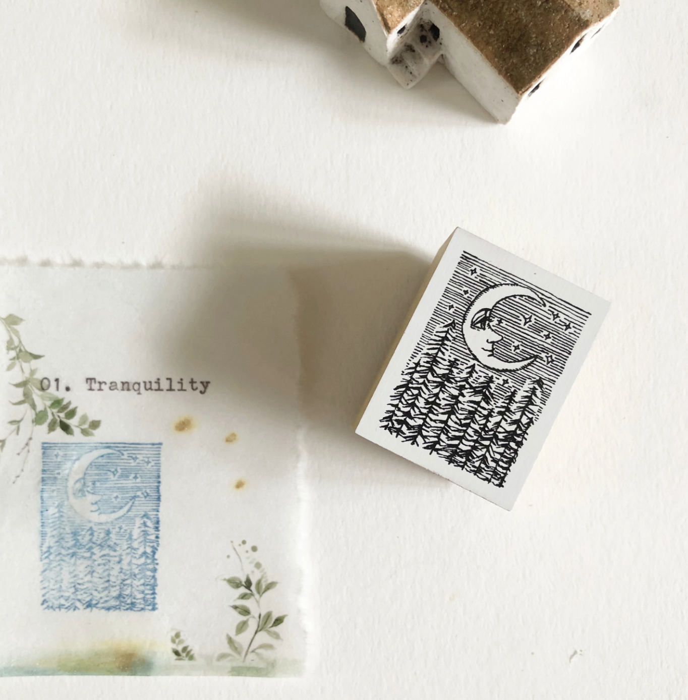 Nico Neco x Ryoko Ishii Rubber Stamp: Tranquility - Smidapaper Ikigai Shop