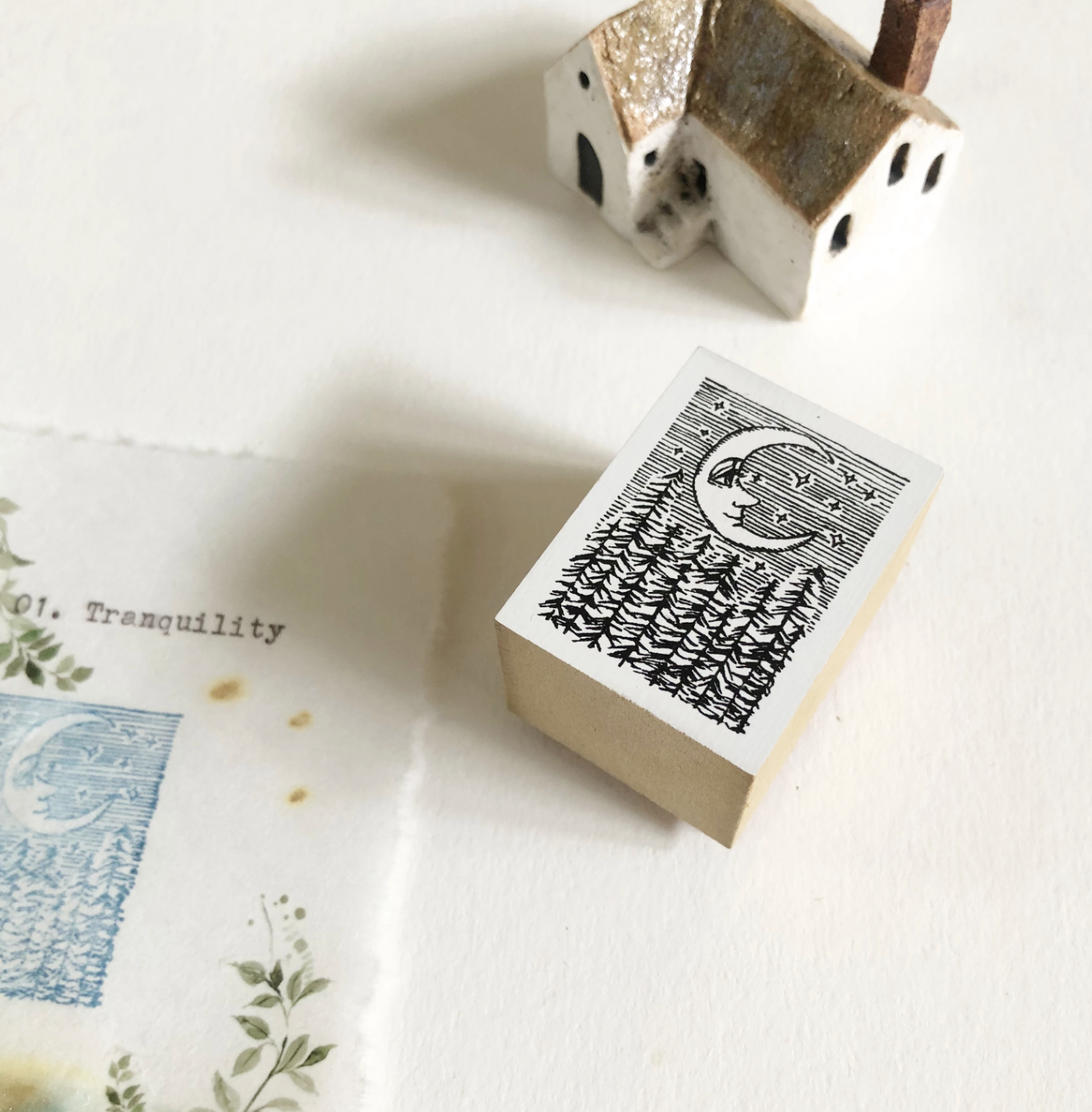 Nico Neco x Ryoko Ishii Rubber Stamp: Tranquility - Smidapaper Ikigai Shop