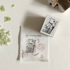 Nico Neco x Ryoko Ishii Rubber Stamp: Writing Time - Smidapaper Ikigai Shop