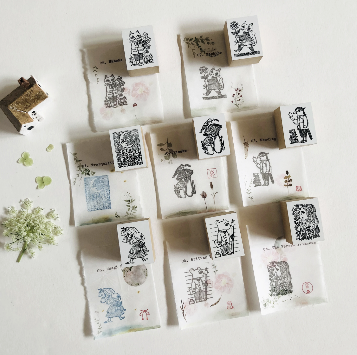 Nico Neco x Ryoko Ishii Rubber Stamp: Kinoko - Smidapaper Ikigai Shop