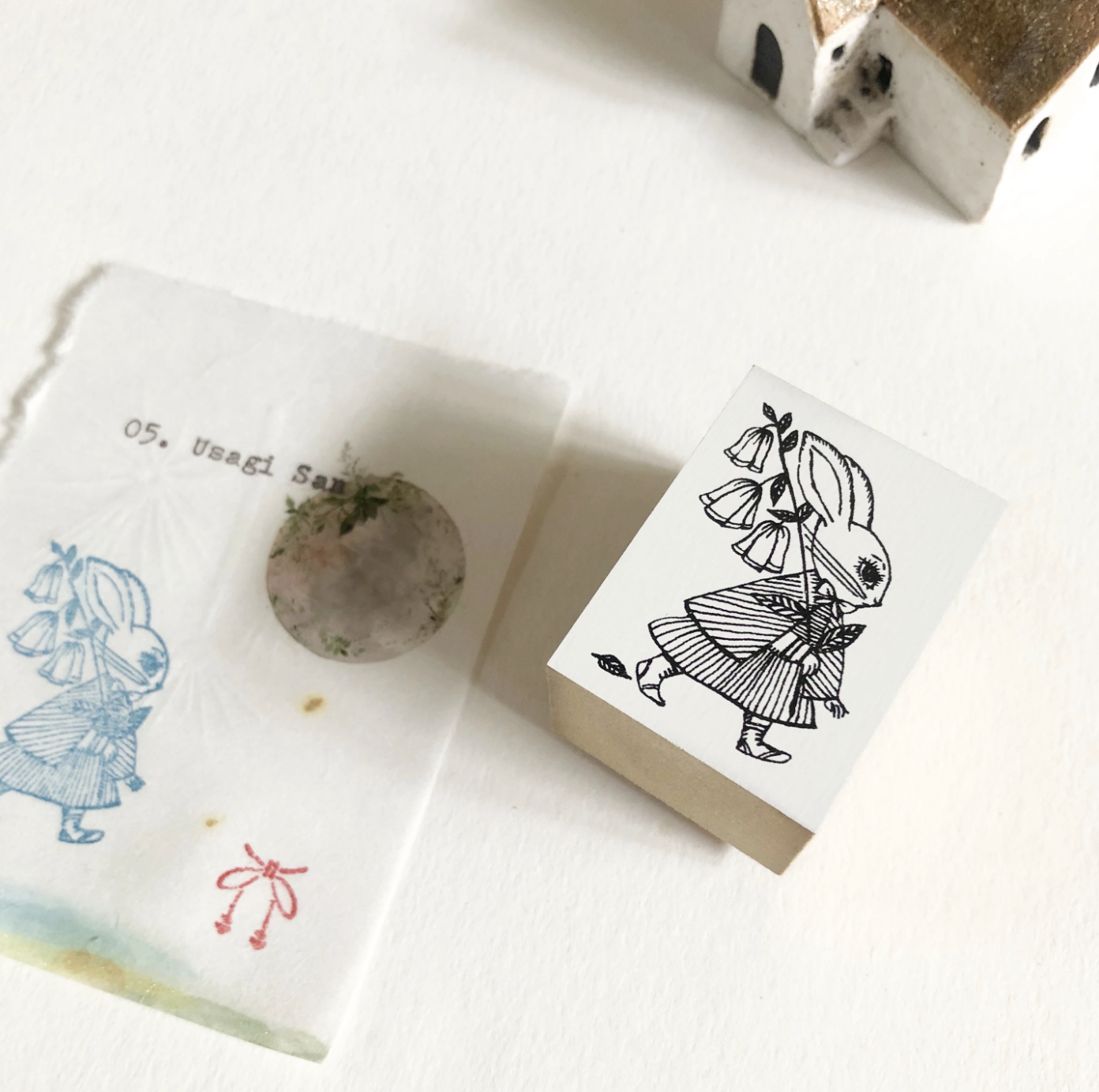 Nico Neco x Ryoko Ishii Rubber Stamp: Usagi San - Smidapaper Ikigai Shop