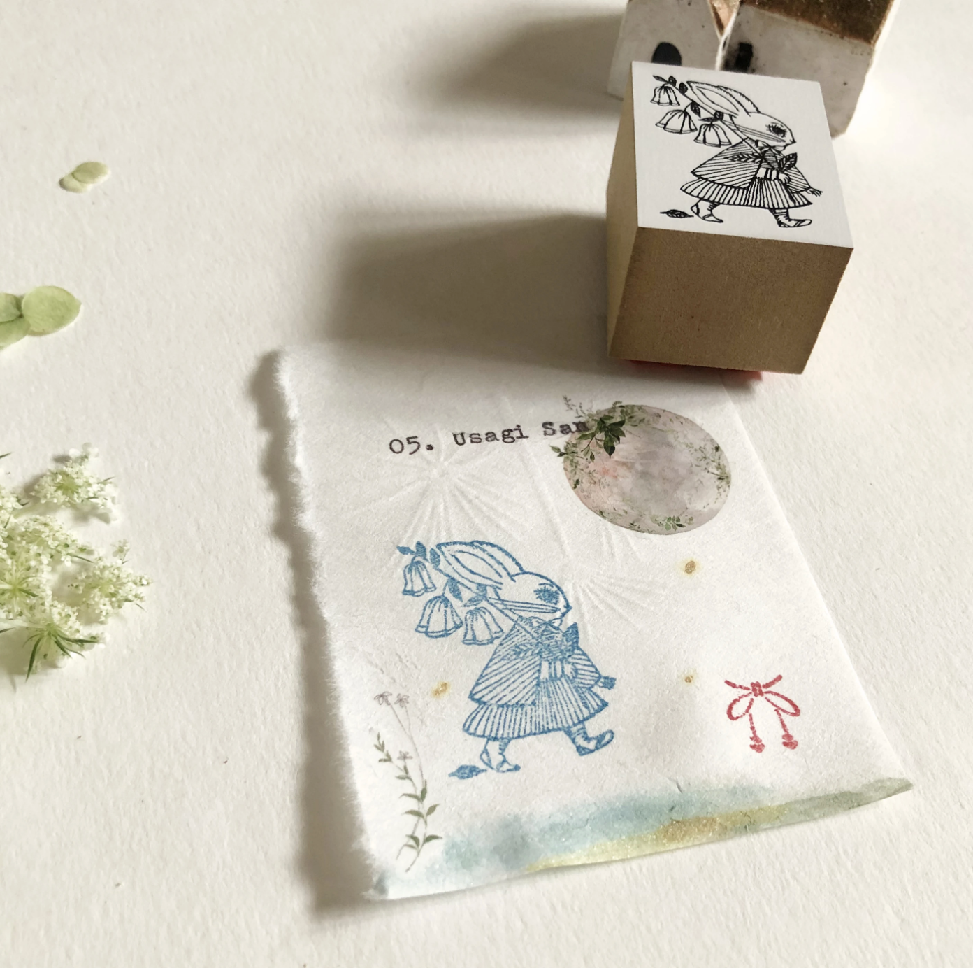 Nico Neco x Ryoko Ishii Rubber Stamp: Usagi San - Smidapaper Ikigai Shop