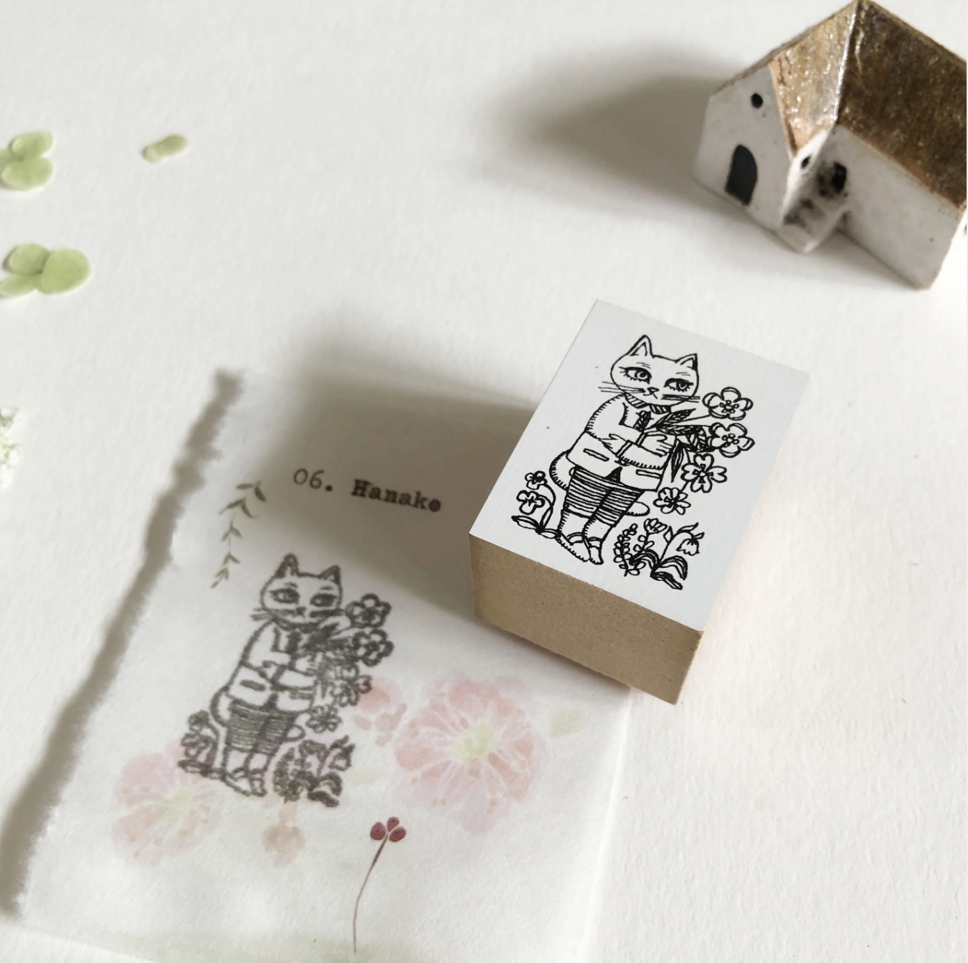 Nico Neco x Ryoko Ishii Rubber Stamp: Hanako - Smidapaper Ikigai Shop