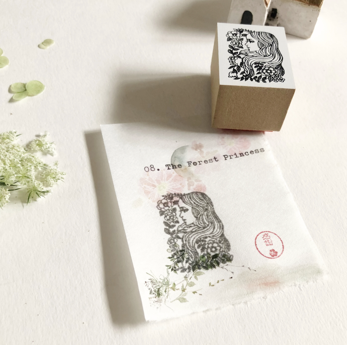 Nico Neco x Ryoko Ishii Rubber Stamp: The Forest Princess - Smidapaper Ikigai Shop