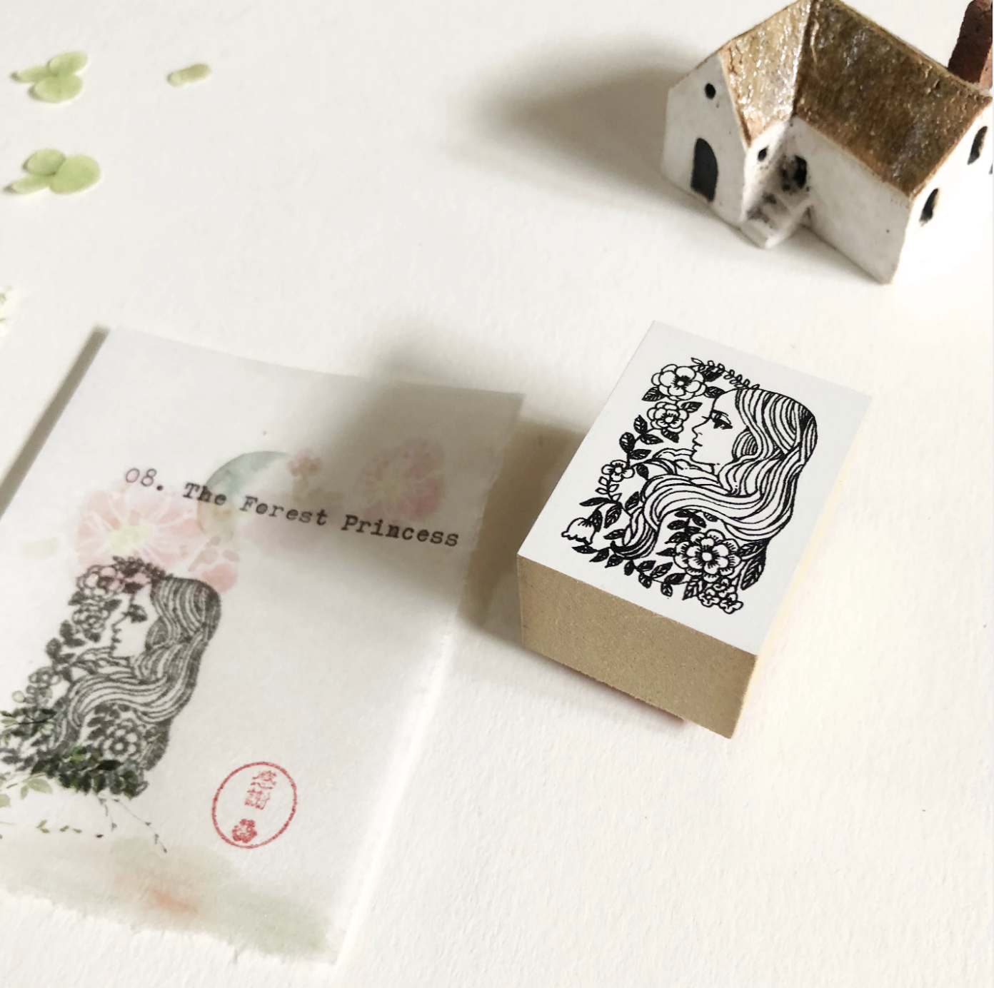 Nico Neco x Ryoko Ishii Rubber Stamp: The Forest Princess - Smidapaper Ikigai Shop