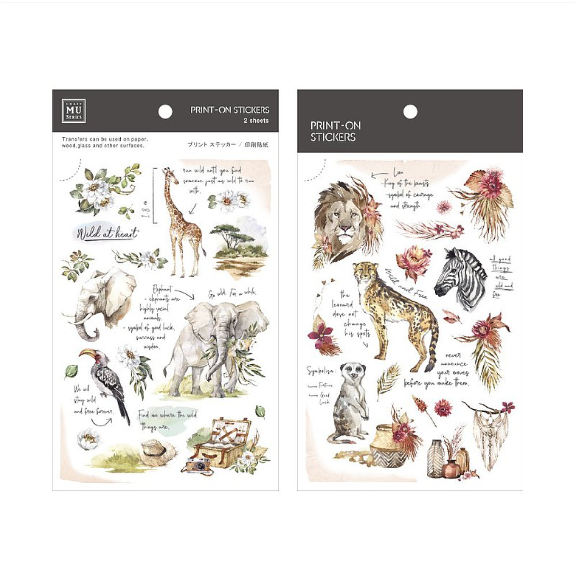 MU Print-On Stickers-148 Wild at Heart - Smidapaper Ikigai Shop