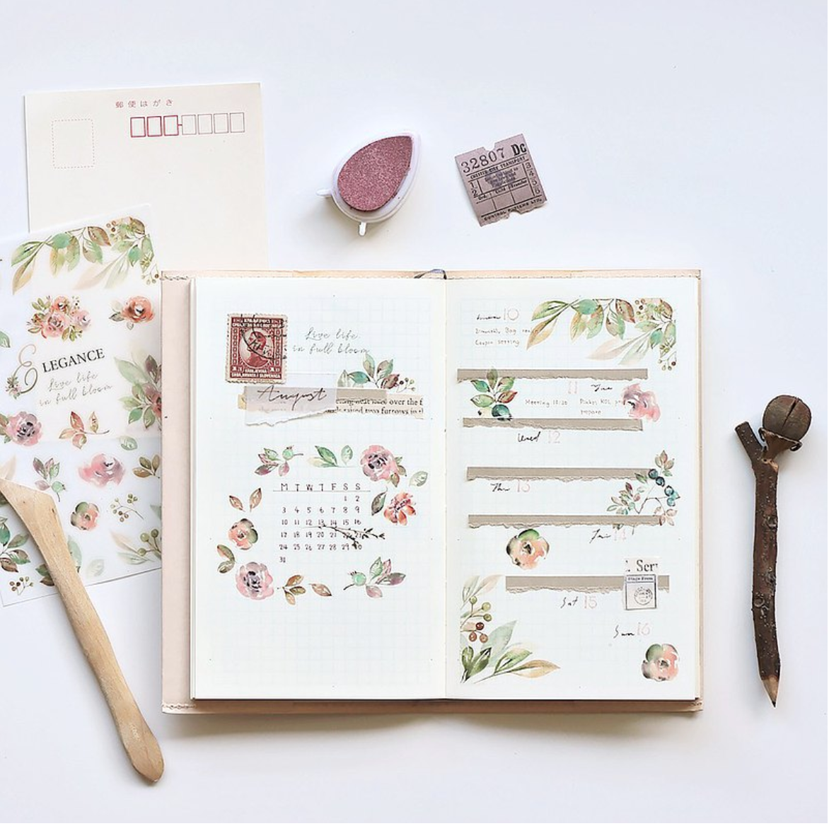 MU Print-On Stickers-142 Live Life in Full Bloom - Smidapaper Ikigai Shop