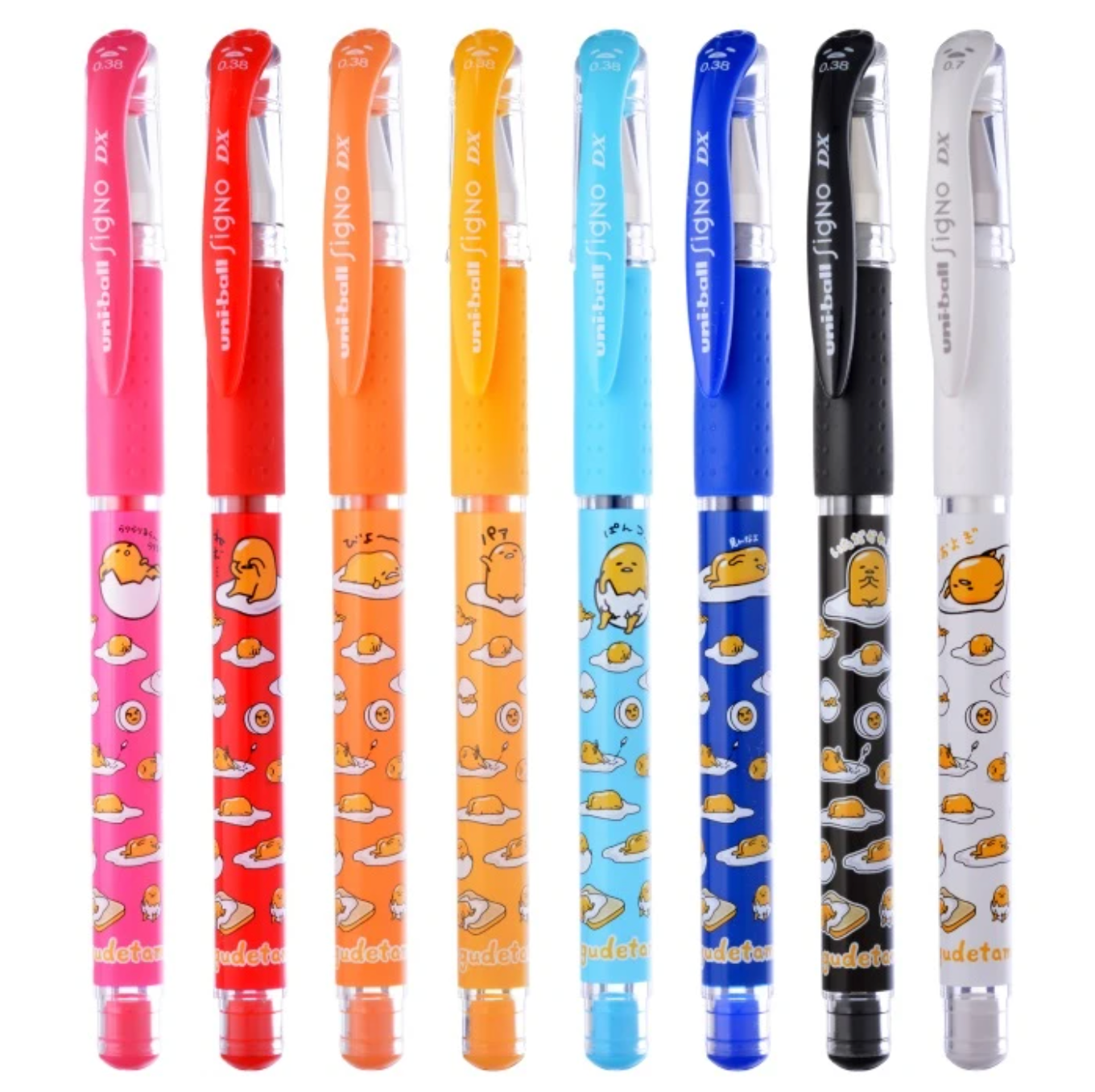 Uni-ball Signo DX Gudetama Gel Rollerball 0.38mm (Set of 8) - Smidapaper Ikigai Shop