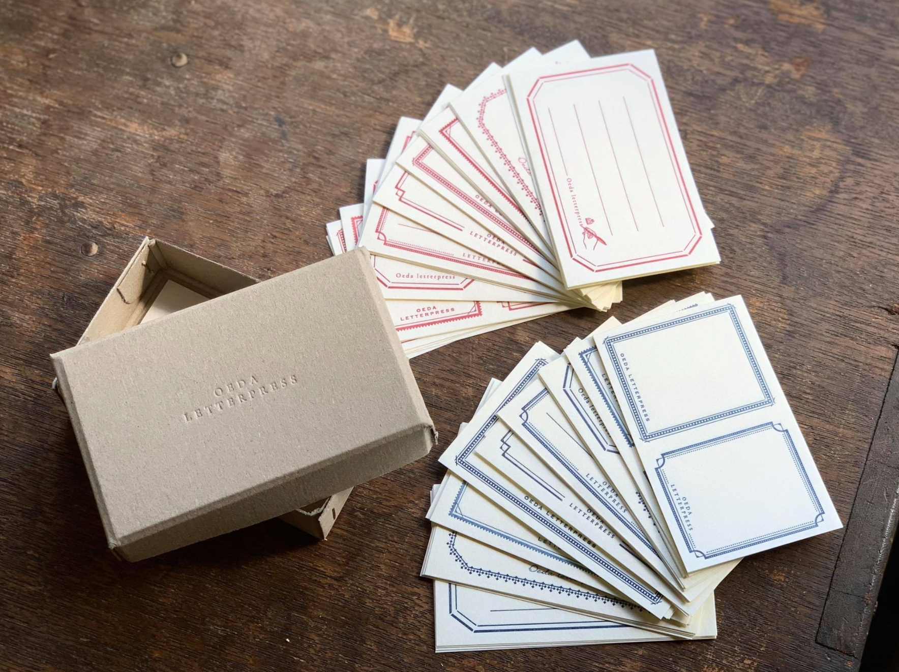 Oeda Letterpress Sticker Box Set: Red & Blue - Smidapaper Ikigai Shop