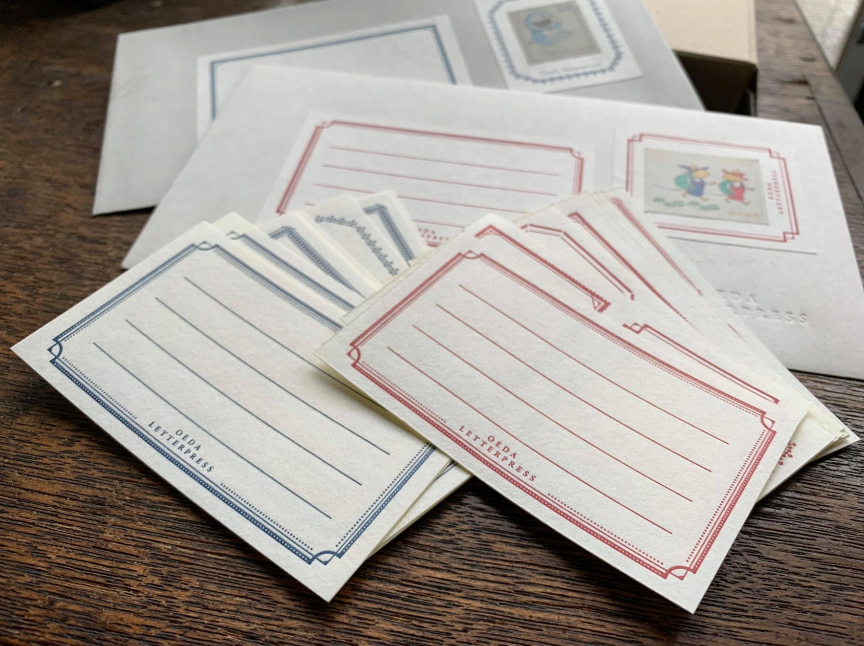 Oeda Letterpress Sticker Box Set: Red & Blue - Smidapaper Ikigai Shop