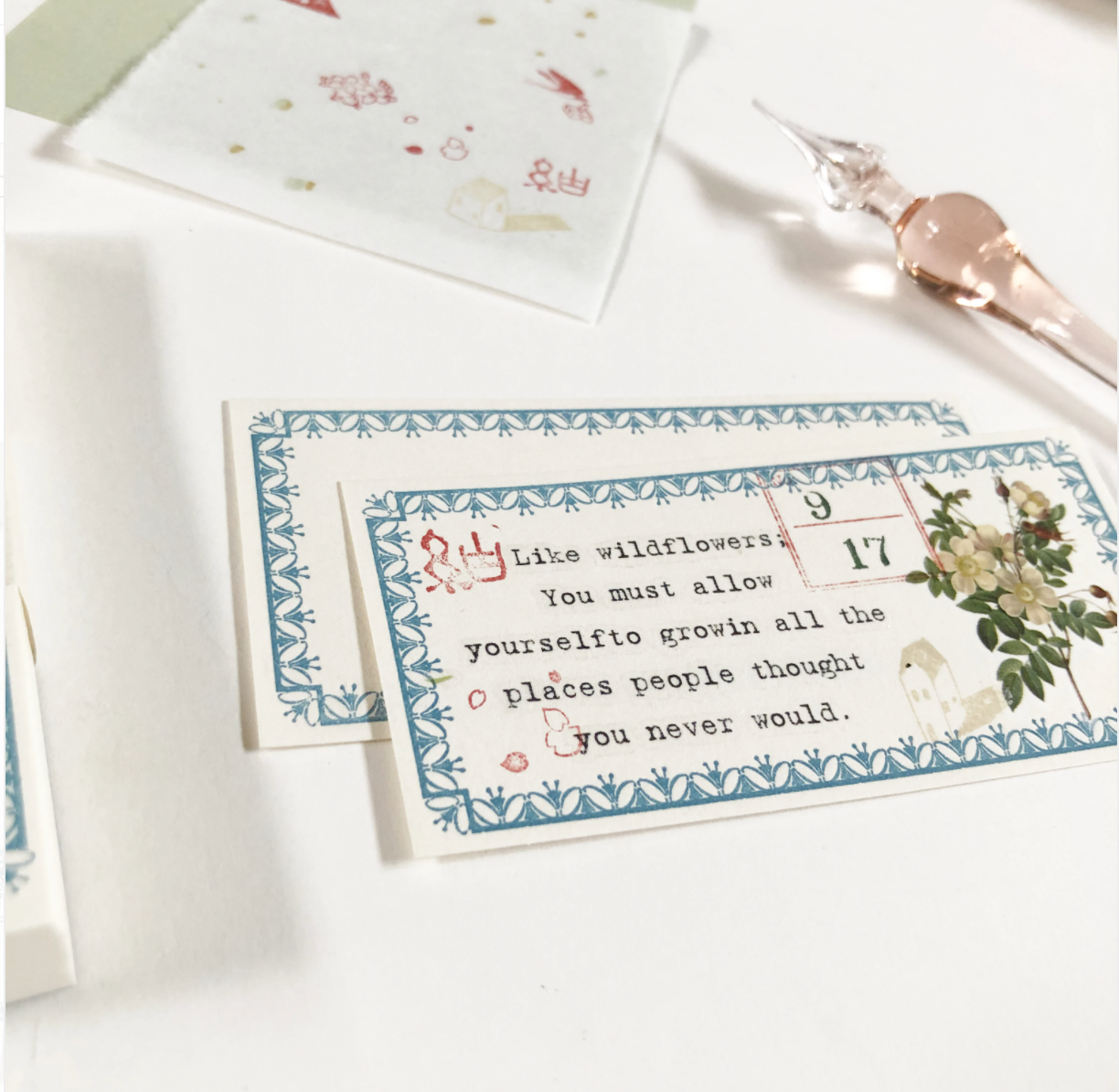 Nico Neco x Oeda Japanese Colour Letterpress Notecard: Ura - Smidapaper Ikigai Shop