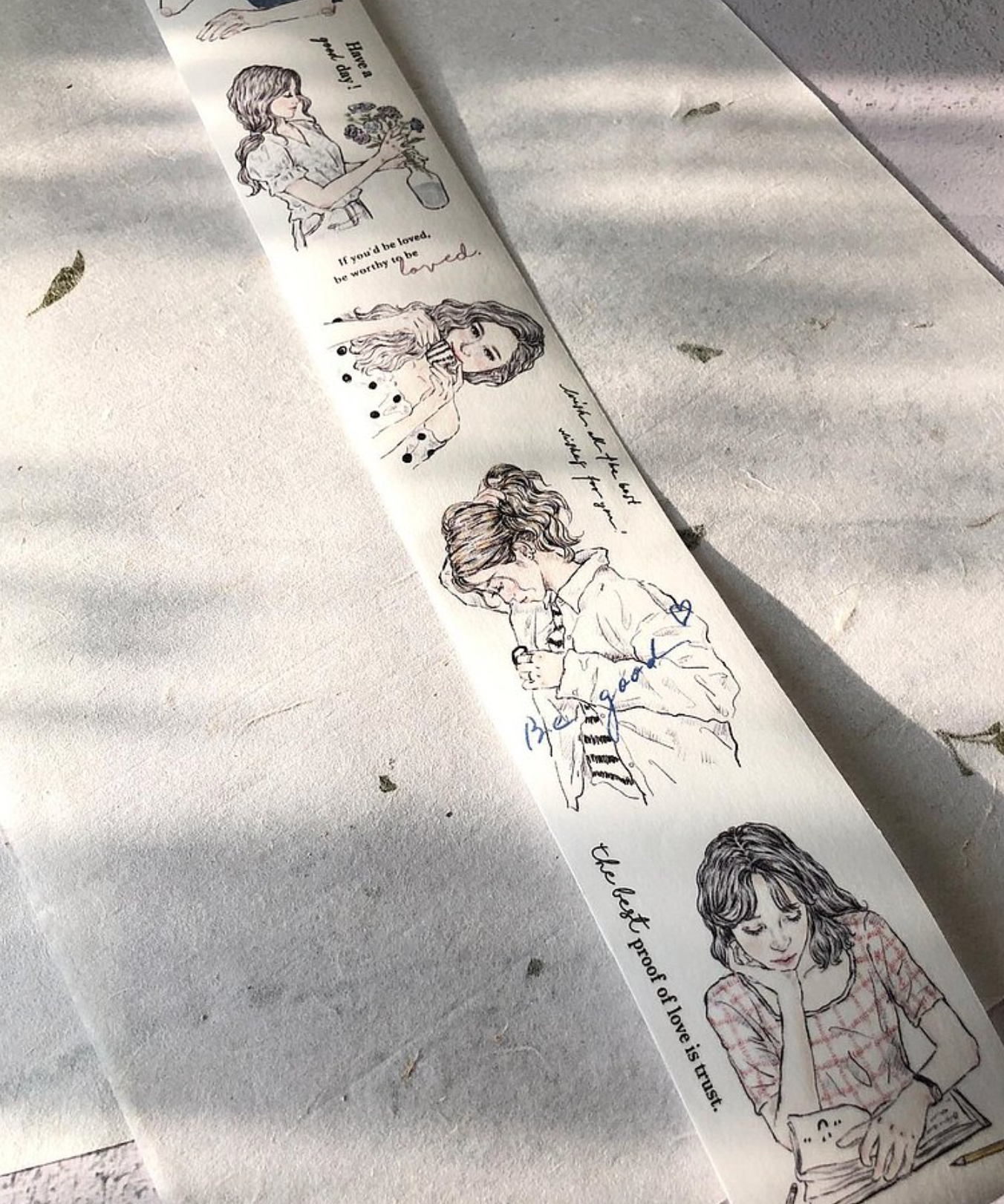 Pion Sketch Girl Label - Washi Tape - 4.5 cm - Smidapaper Ikigai Shop