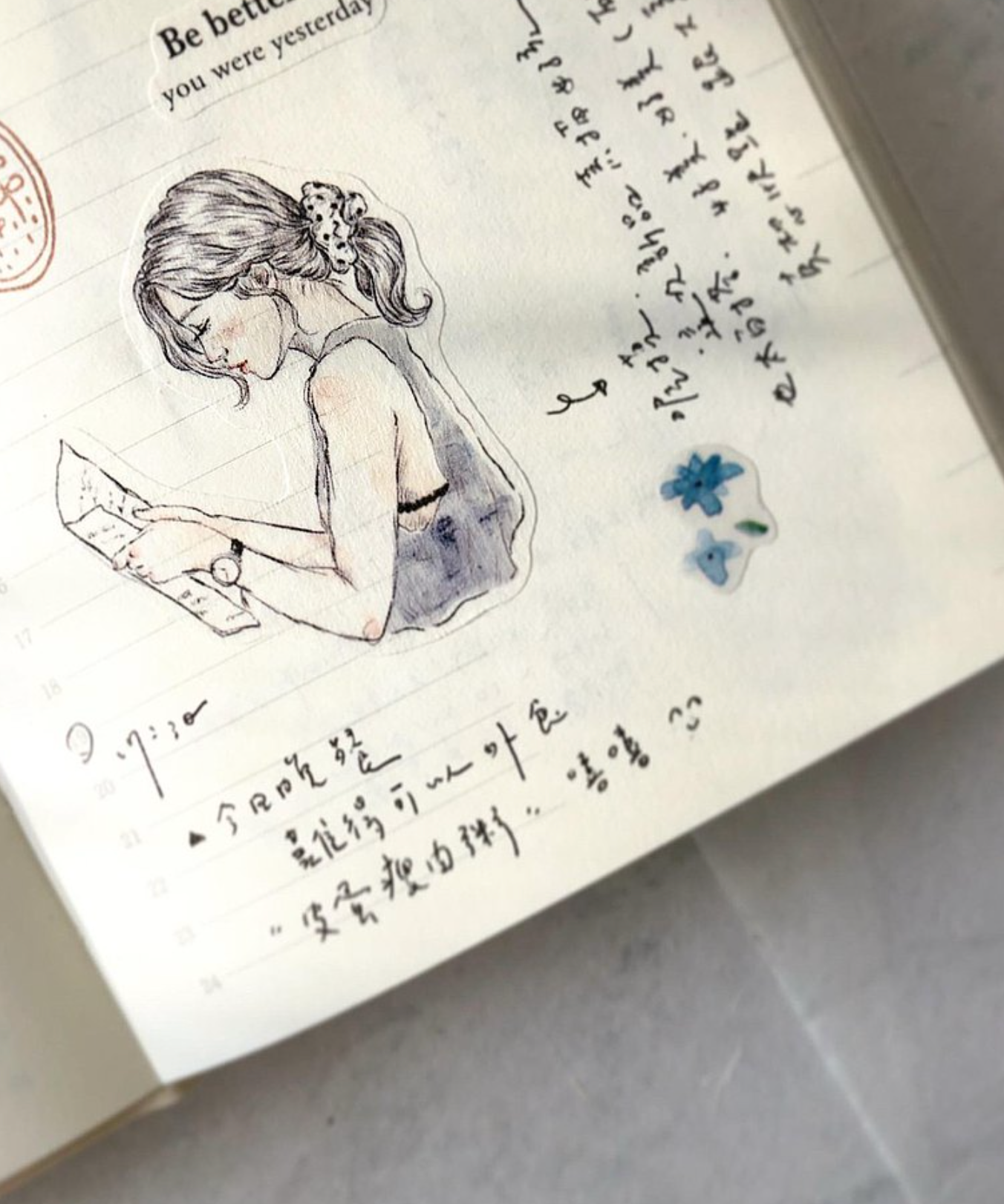 Pion Sketch Girl Label - Washi Tape - 4.5 cm - Smidapaper Ikigai Shop