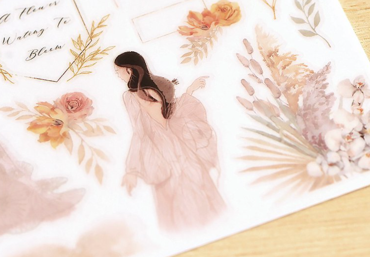 MU Print-On Stickers-149 A Flower Waiting to Bloom - Smidapaper Ikigai Shop