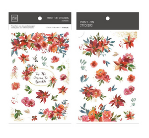 MU Print-On Stickers-152 Poinsettia Garden - Smidapaper Ikigai Shop