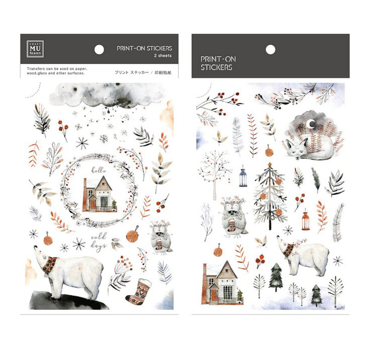 MU Print-On Stickers-154 Hello Cold Days - Smidapaper Ikigai Shop