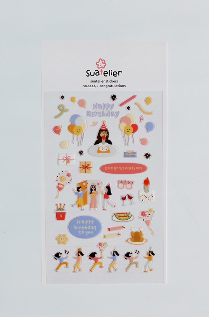 Suatelier Congratulations Stickers - Smidapaper Ikigai Shop