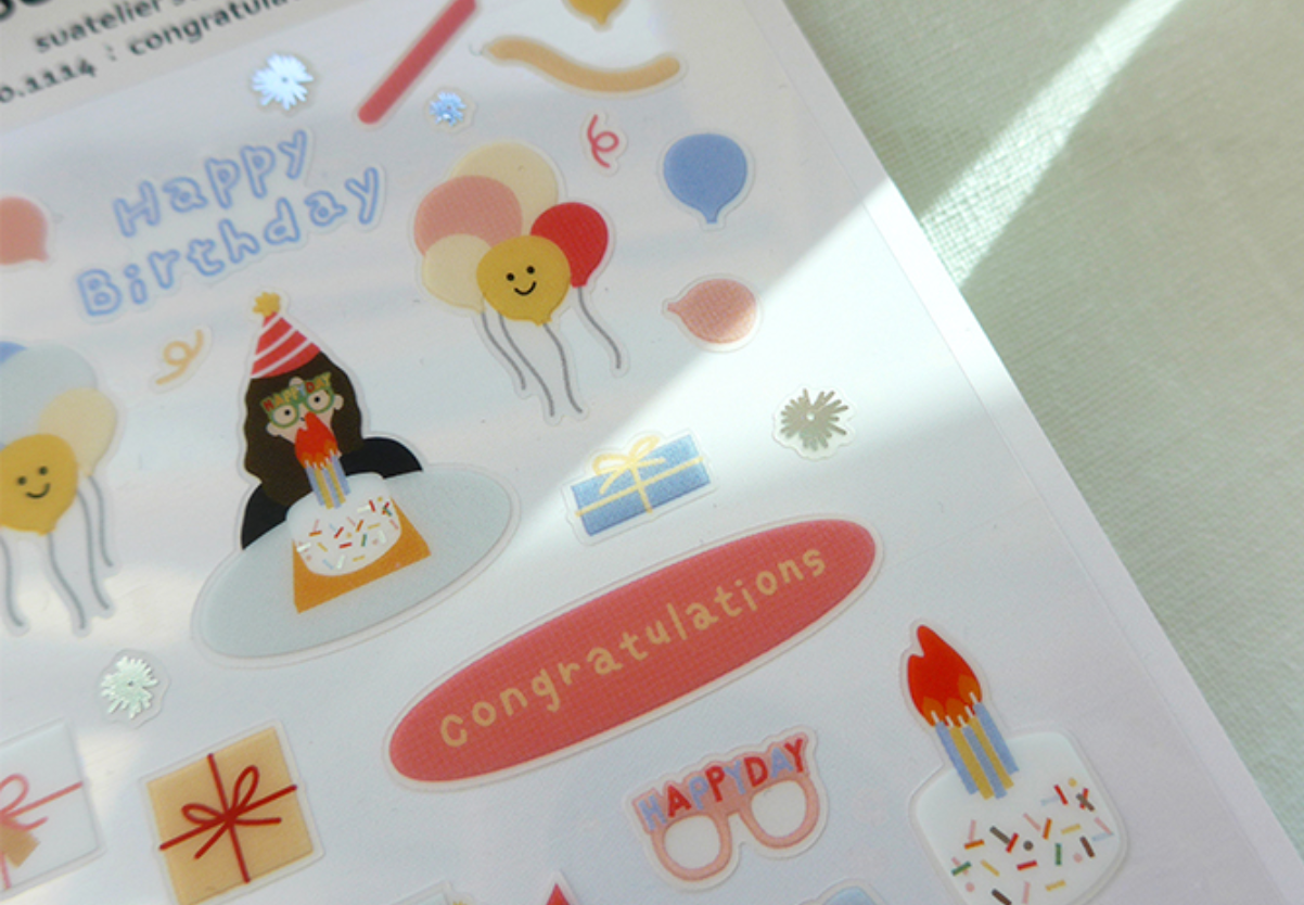 Suatelier Congratulations Stickers - Smidapaper Ikigai Shop