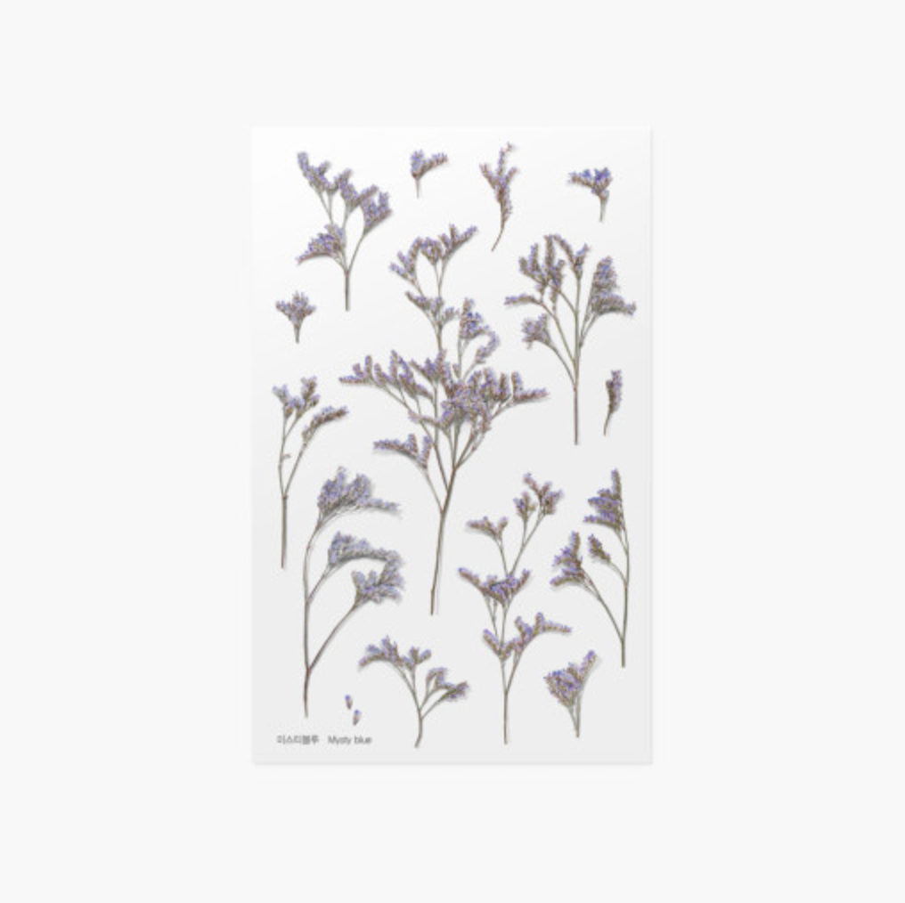 Appree Pressed Stickers- 028 Misty Blue - Smidapaper Ikigai Shop