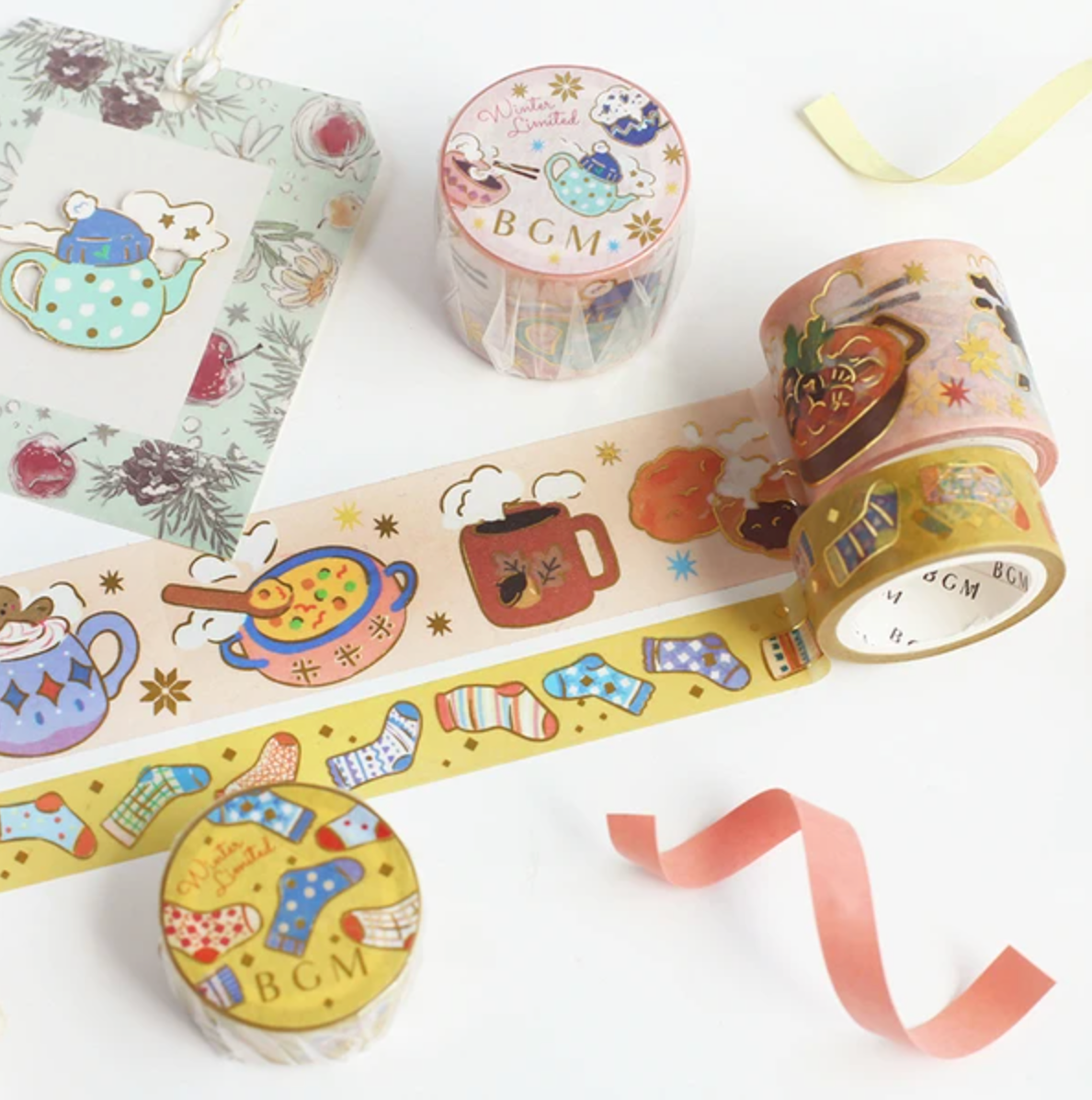 BGM Winter Socks Washi Tape - Smidapaper Ikigai Shop