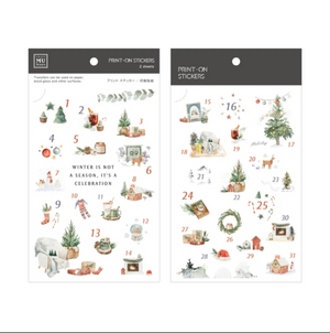MU Print-On Stickers-155 Winter Advent Calendar - Smidapaper Ikigai Shop