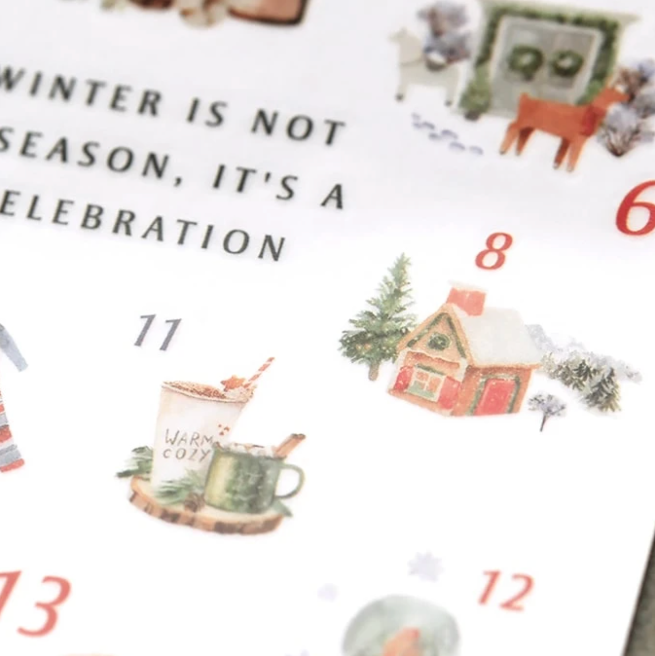MU Print-On Stickers-155 Winter Advent Calendar - Smidapaper Ikigai Shop