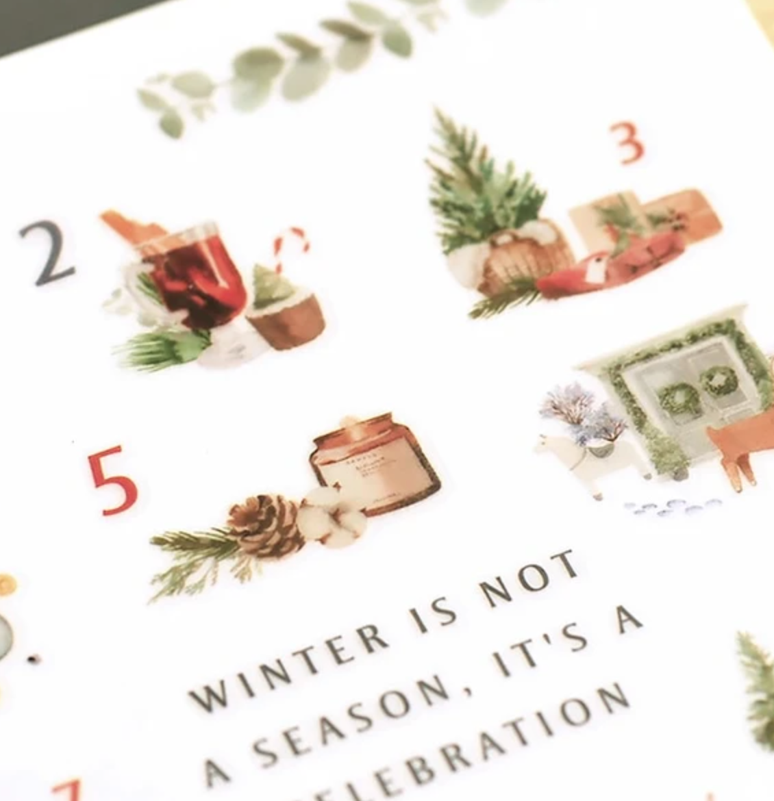 MU Print-On Stickers-155 Winter Advent Calendar - Smidapaper Ikigai Shop