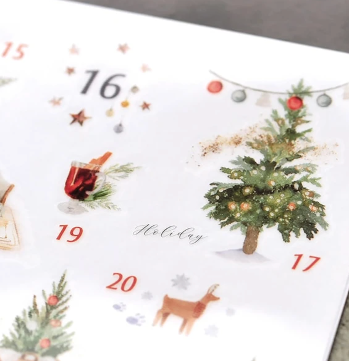 MU Print-On Stickers-155 Winter Advent Calendar - Smidapaper Ikigai Shop