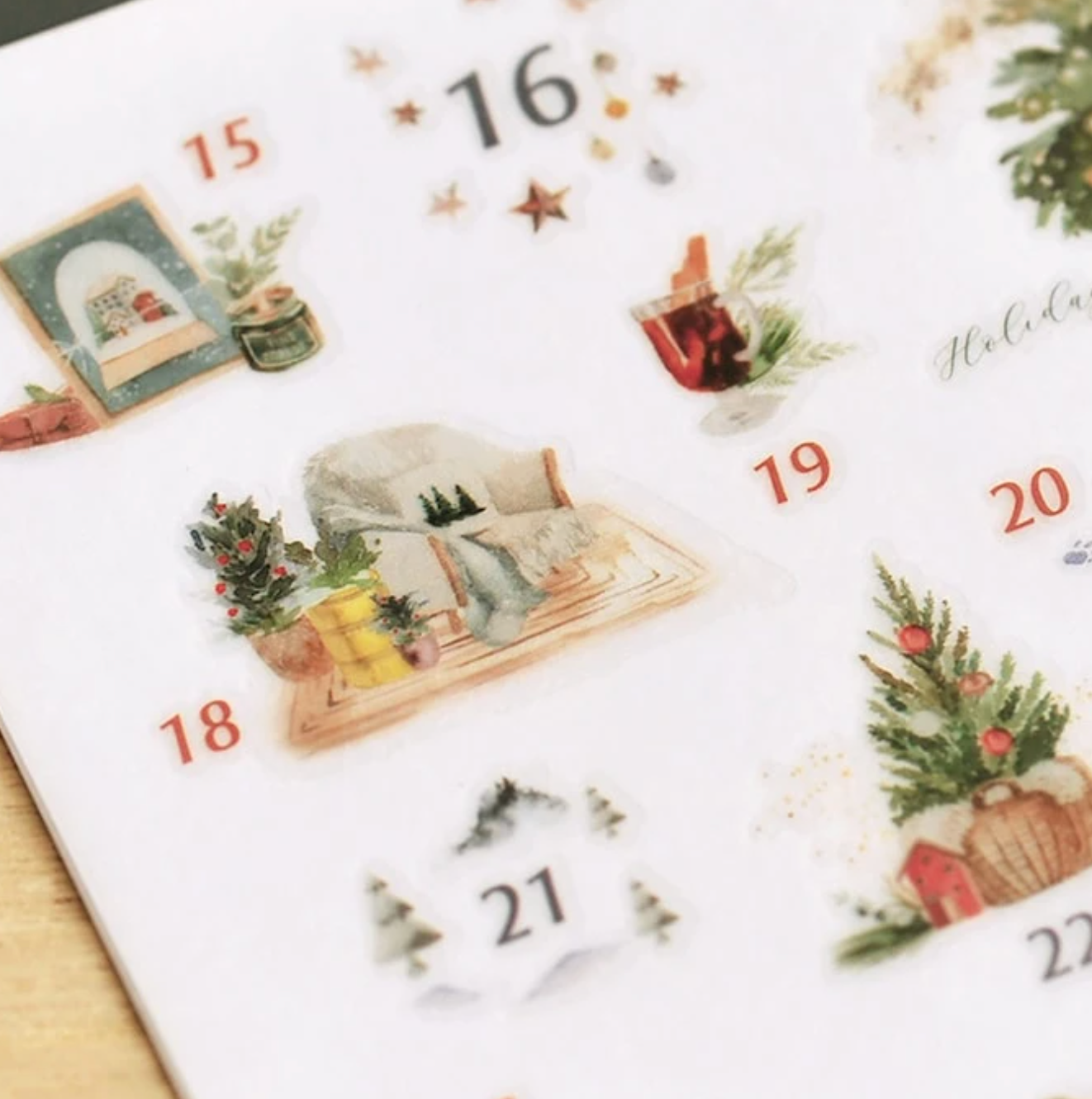 MU Print-On Stickers-155 Winter Advent Calendar - Smidapaper Ikigai Shop