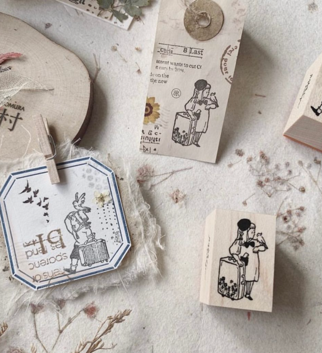 Penny x Krimgen Travel Girl Rubber Stamp - Smidapaper Ikigai Shop