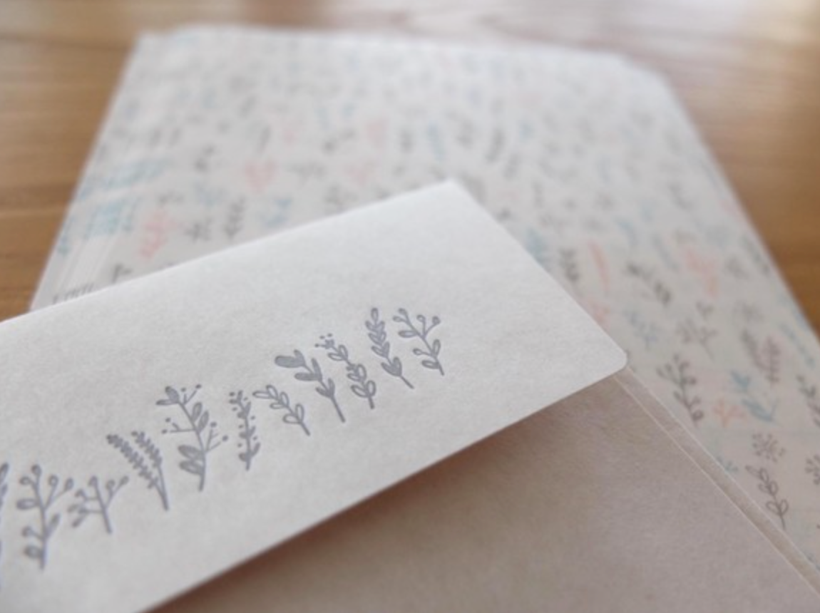 Oeda Letterpress Mini Letter Set: Botanical (Aqua & Coral/ Mint & Citrus) - Smidapaper Ikigai Shop