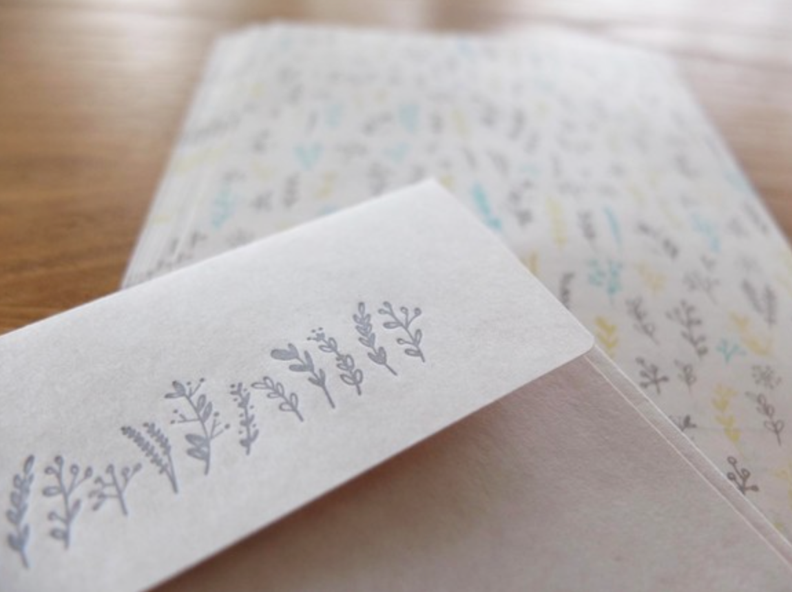 Oeda Letterpress Mini Letter Set: Botanical (Aqua & Coral/ Mint & Citrus) - Smidapaper Ikigai Shop