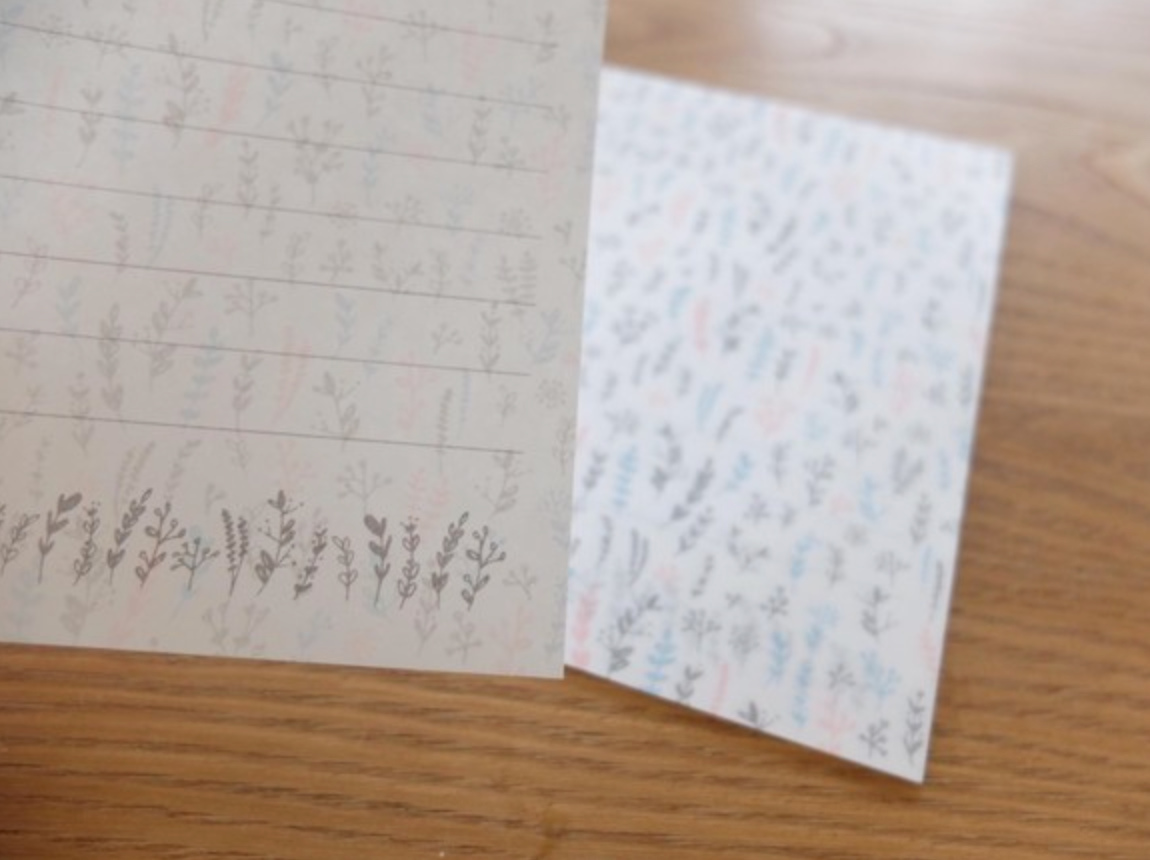 Oeda Letterpress Mini Letter Set: Botanical (Aqua & Coral/ Mint & Citrus) - Smidapaper Ikigai Shop