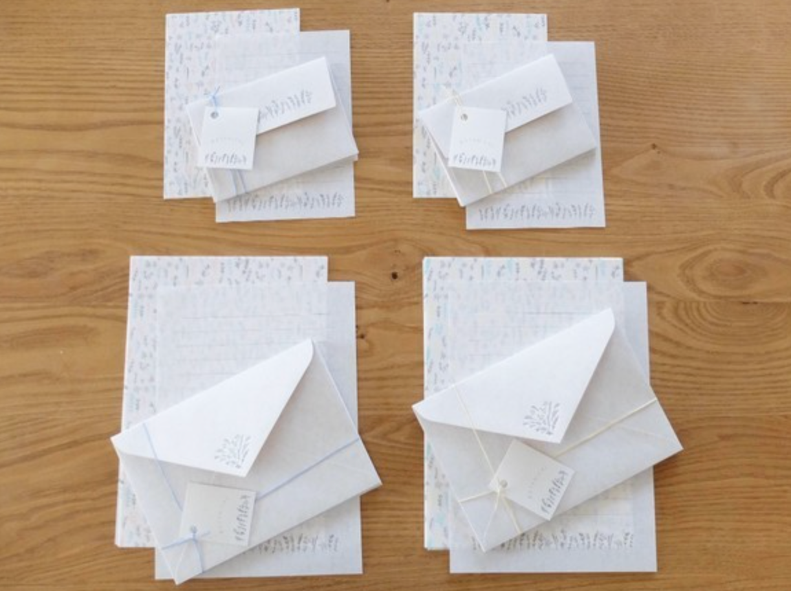 Oeda Letterpress Mini Letter Set: Botanical (Aqua & Coral/ Mint & Citrus) - Smidapaper Ikigai Shop