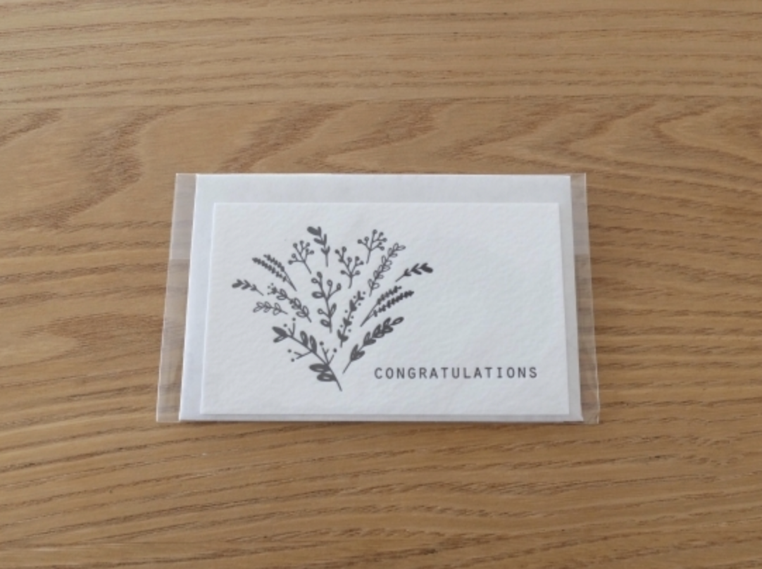 Oeda Letterpress Congratulations Bouquet Card - Smidapaper Ikigai Shop