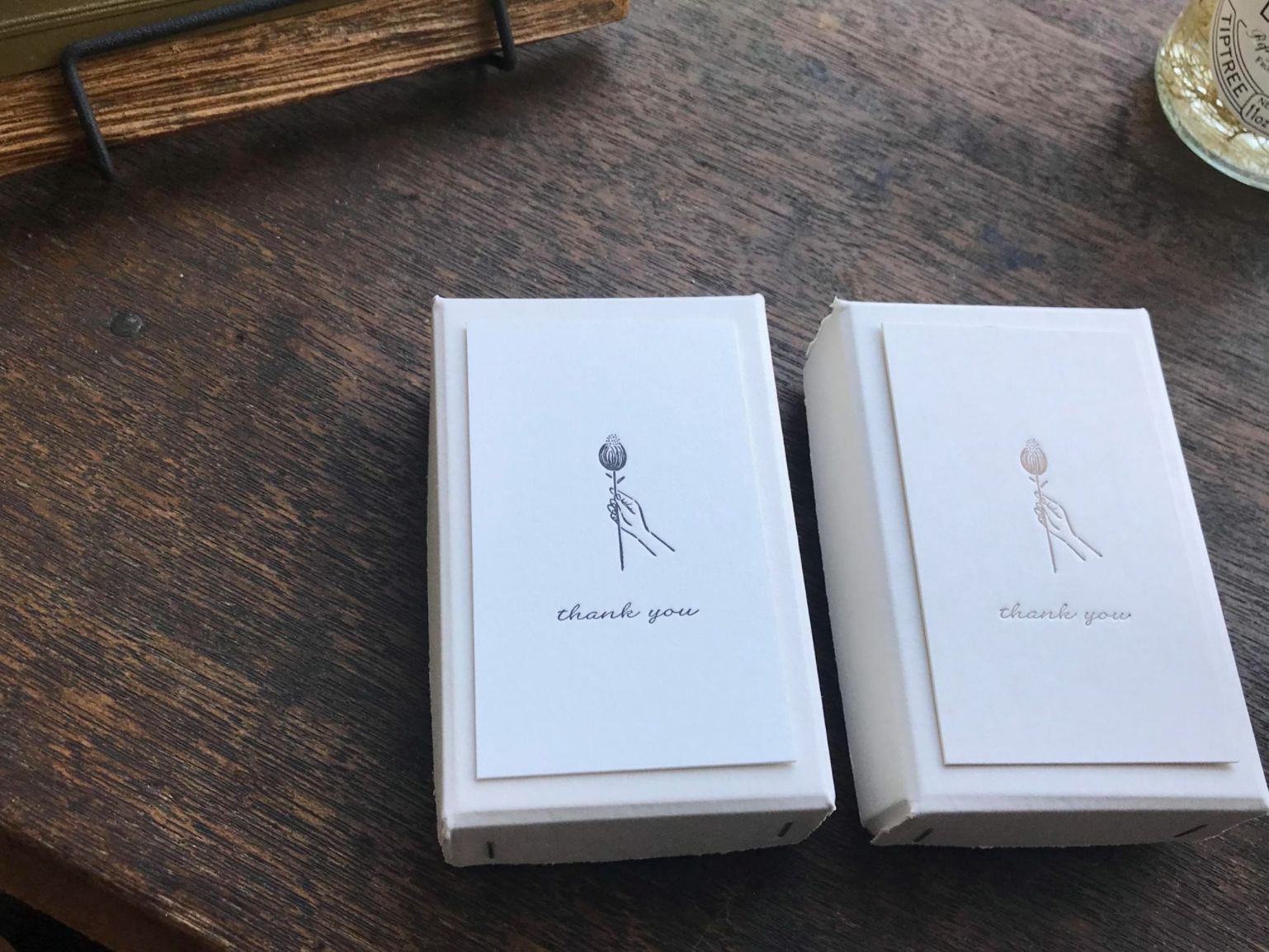 Oeda Letterpress Thank You Card Box (Black/Bronze) - Smidapaper Ikigai Shop