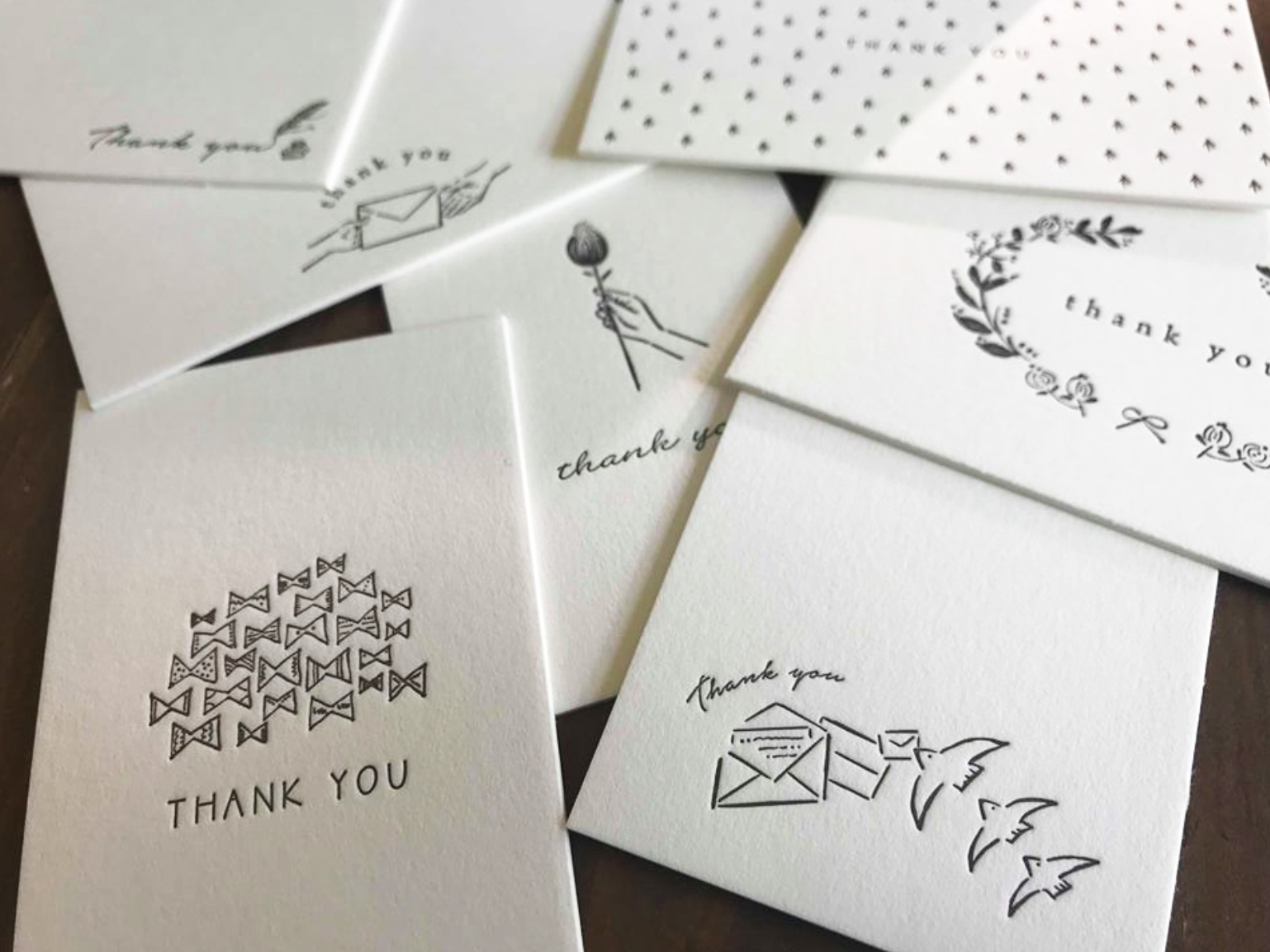 Oeda Letterpress Thank You Card Box (Black/Bronze) - Smidapaper Ikigai Shop