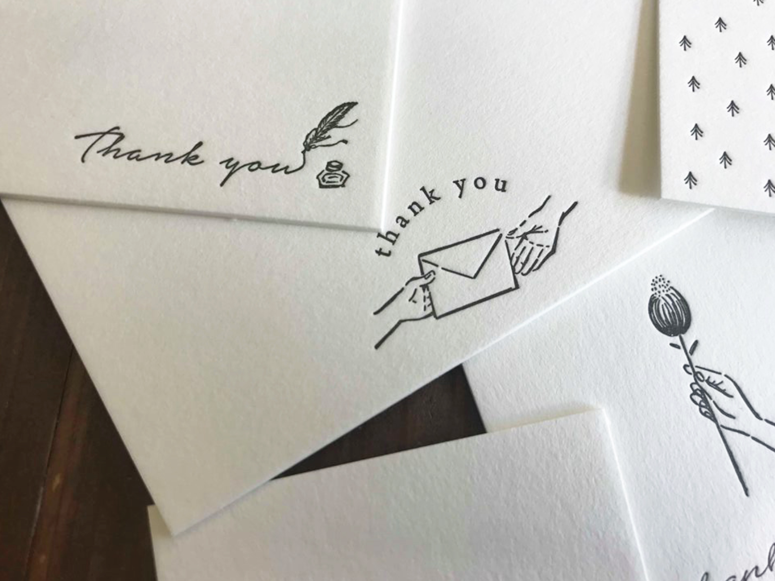Oeda Letterpress Thank You Card Box (Black/Bronze) - Smidapaper Ikigai Shop