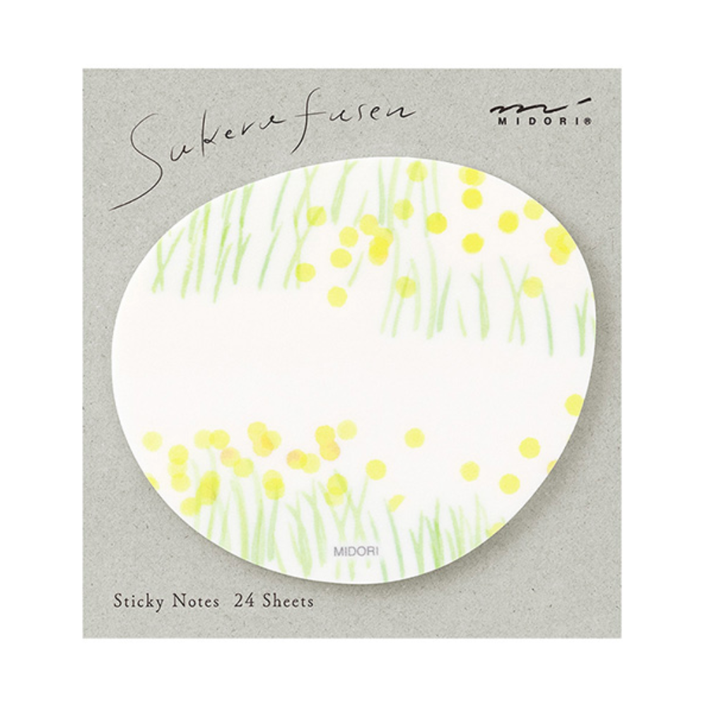 Midori Sukeru Fusen Sticky Notes-Yellow Flower Field - Smidapaper Ikigai Shop