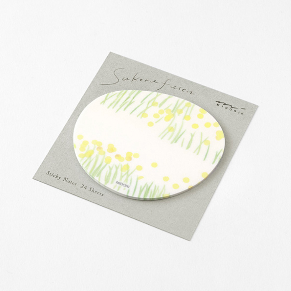 Midori Sukeru Fusen Sticky Notes-Yellow Flower Field - Smidapaper Ikigai Shop