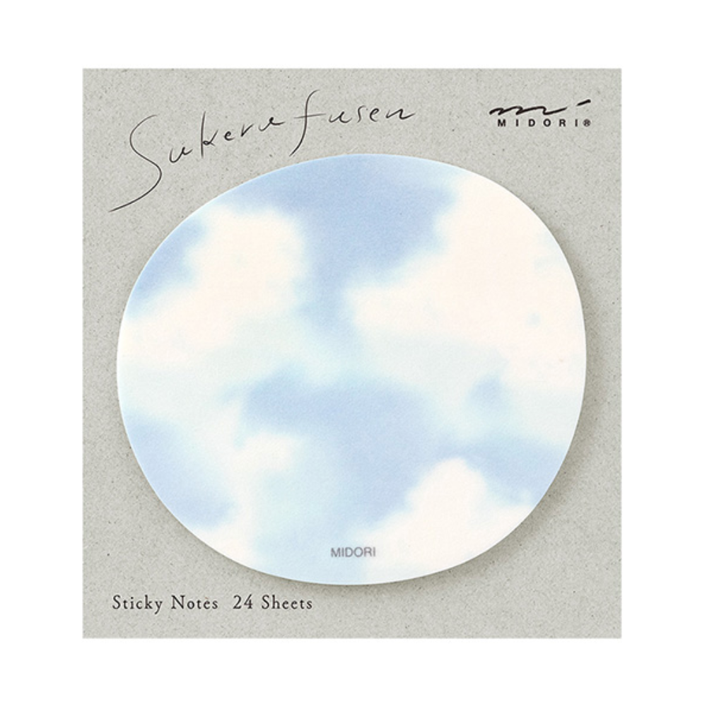 Midori Sukeru Fusen Sticky Notes-Cloudy Sky - Smidapaper Ikigai Shop