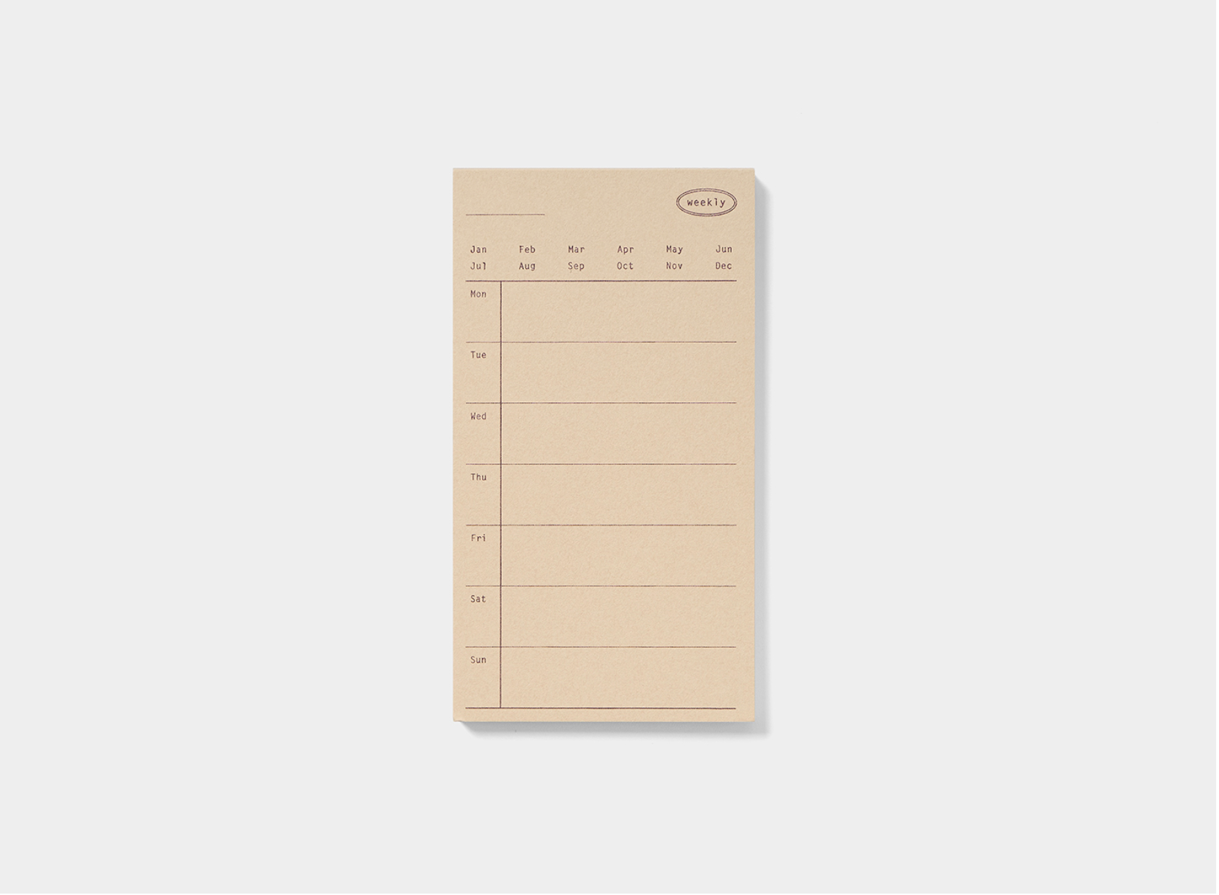 Plain Memo Pad: Weekly Memo - Smidapaper Ikigai Shop